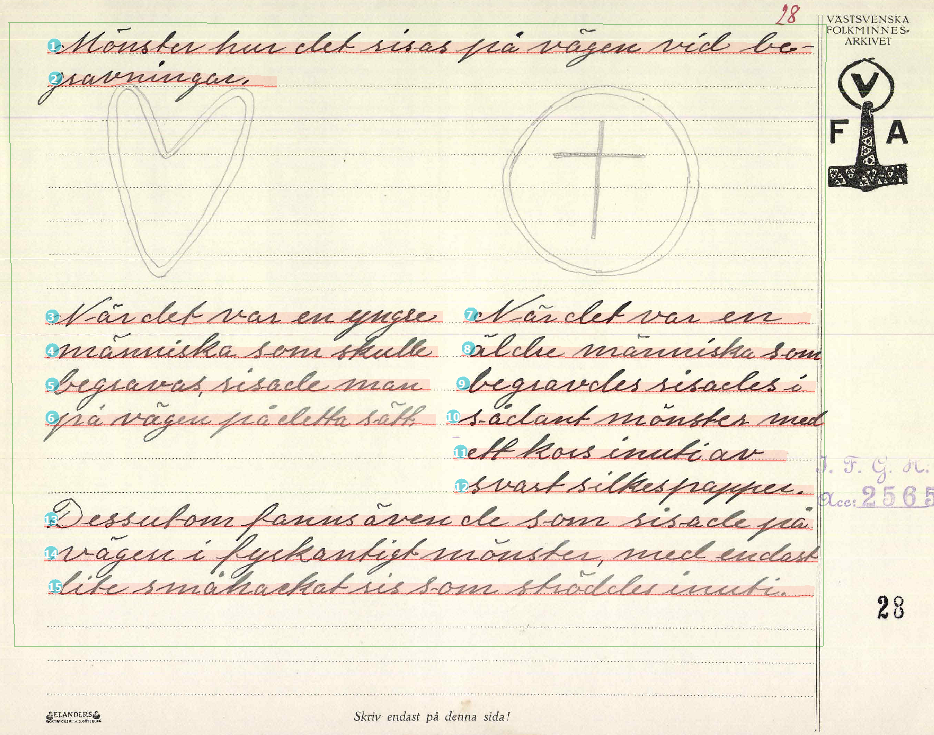 Bild 17: Manuellt justerade textrader samt ordningsföljd (IFGH 2565, s. 28).