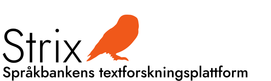 Språkbankens textforskningsplattform. Analysera i fulltext.
